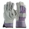 Pip Leather Palm Gloves, Cotton; Split Cowhide Leather; Synthetic Fabric, Elastic Cuff Cuff, Wing Thumb 84-7532/L - alternate 1